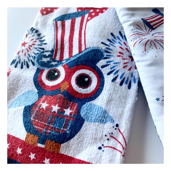 New Fourth of July Set 2 Kitchen Towel & Oven Mitt - Picture 5 of 10